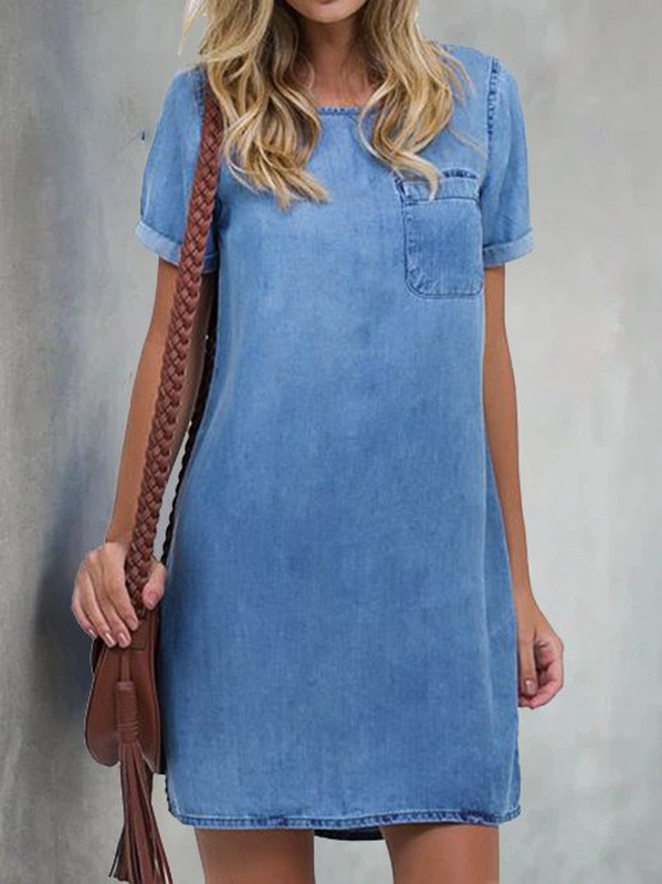 Casual Short Sleeve Weaving Dress