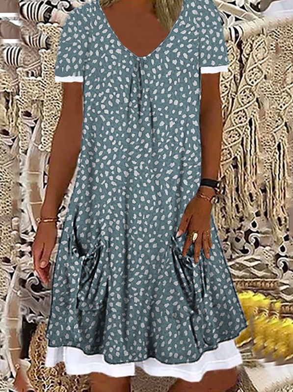 Plus size Short Sleeve Holiday Knitting Dress