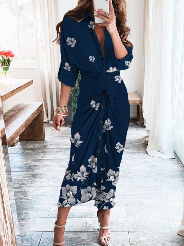 Long Sleeve Casual Weaving Dress