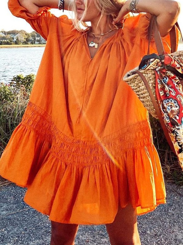 Boho Half Sleeve Weaving Dress