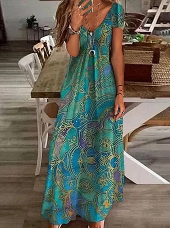 Resort Short Sleeve Knitting Dress